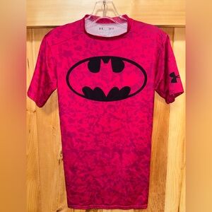 Pink Batman Compression HeatGear  t-shirt men’s small performance activewear